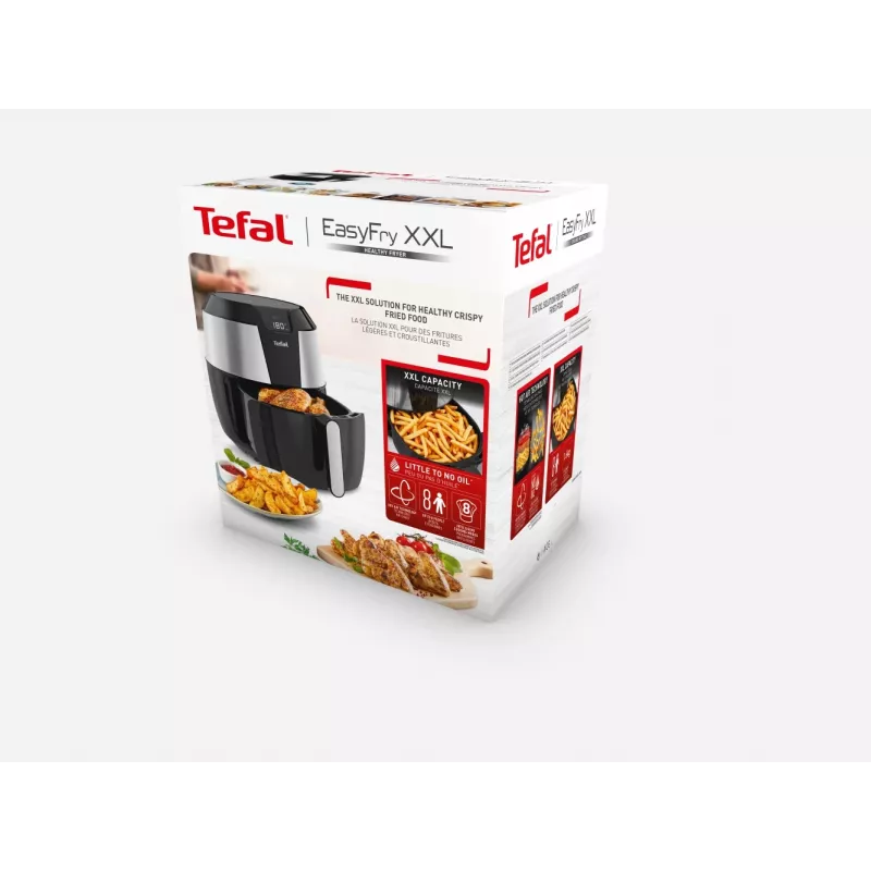 Tefal Easy Fry EY701D Single 5.6 L Wolnostojąca 1850 W Frytkownica beztłuszczowa Czarny, Stal nierdzewna