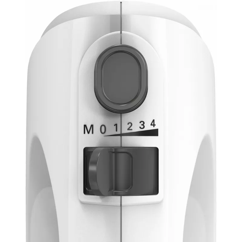 Mikser ręczny Bosch MFQ24200 — 400 W, 4 prędkości, turbo, stal szczotkowana/biały