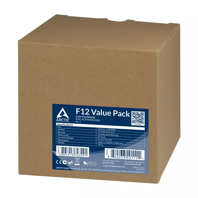 Wentylnik ARCTIC F12 120 mm Standard Case Fan