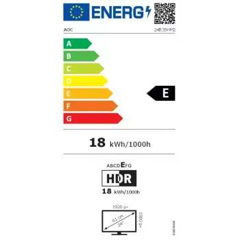 Monitor komputerowy AOC B3 24B35HM2 60,5 cm (23,8 cala) 1920 x 1080 pikseli Full HD LED Czarny