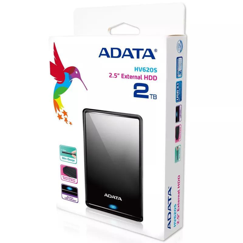 ADATA AHV620S-2TU3-CBK zewnętrzny dysk twardy 2 TB 2,5 cala Micro-USB B 3.2 Gen 1 (3.1 Gen 1) Czarny