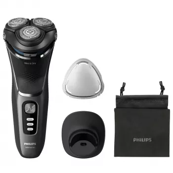 Golarka elektryczna Philips 3000 Series S3343/13 — 3-głowicowa obrotowa, na mokro i sucho, bateria 60 min, ostrza PowerCut