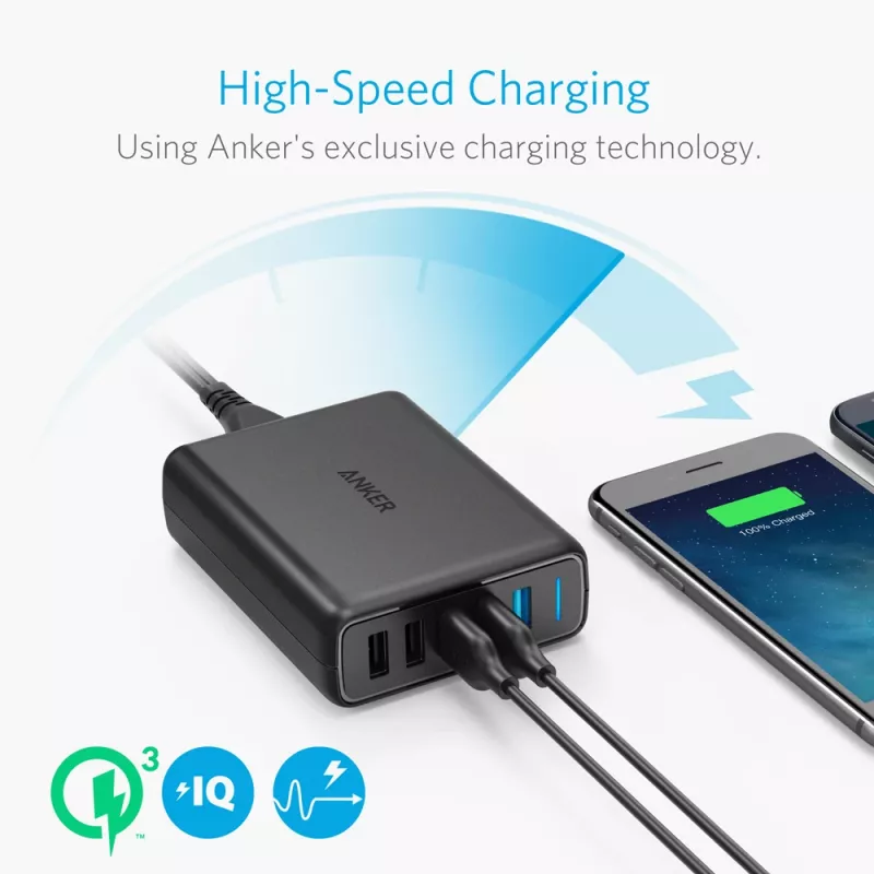ANKER Powerport Speed 5 2x Quick Charge 3.0 Eu Czarny