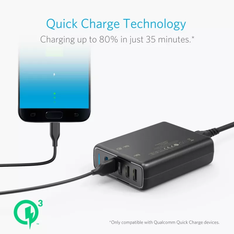 ANKER Powerport Speed 5 2x Quick Charge 3.0 Eu Czarny