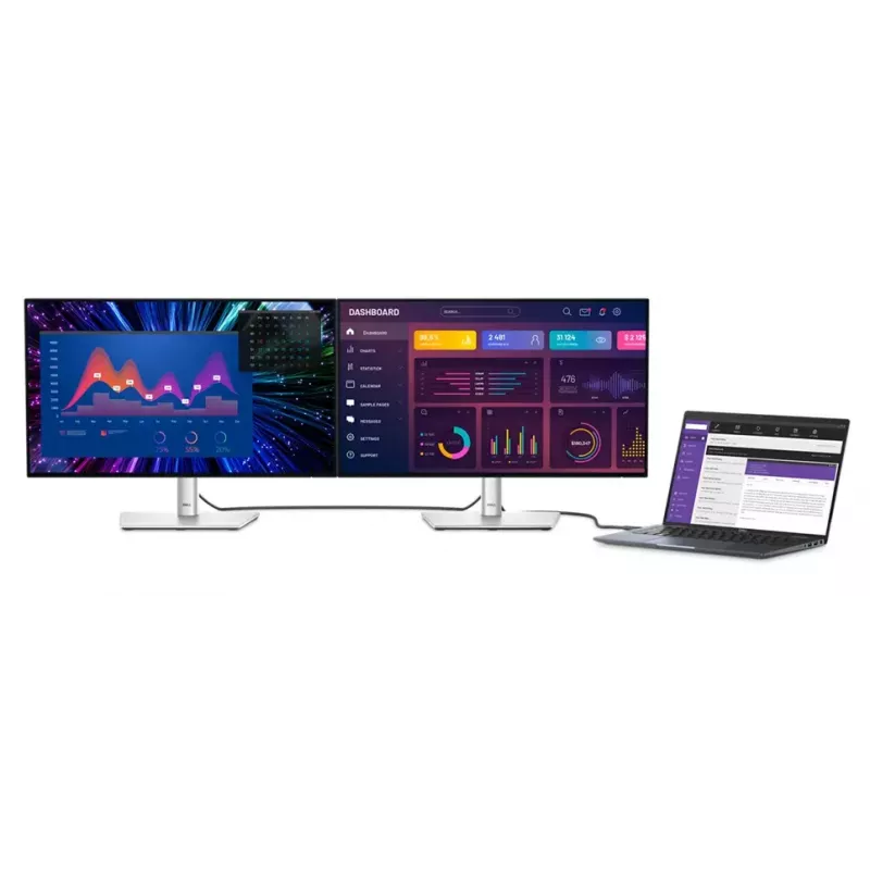 Monitor komputerowy DELL UltraSharp U2424HE 60,5 cm (23,8 cala) 1920 x 1080 pikseli Full HD LCD Czarny, Srebrny