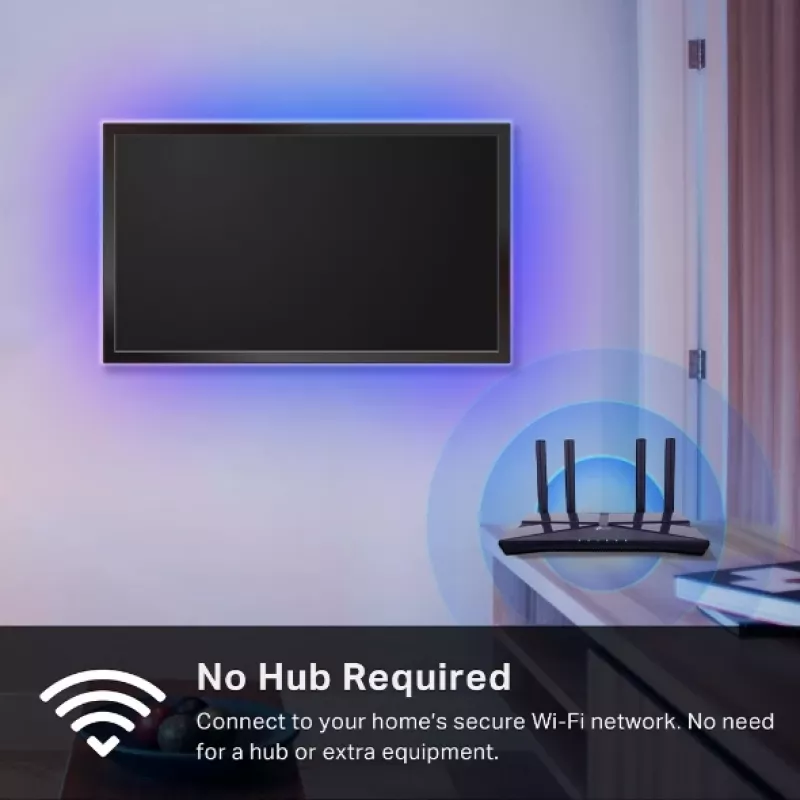 TP-Link Tapo Smart Light Strip, Wielokolorowy, Inteligentna taśma LED, Wi-Fi, Biały, 802.11b, 802.11g, Wi-Fi 4 (802.11n), LED, Wielokolorowy