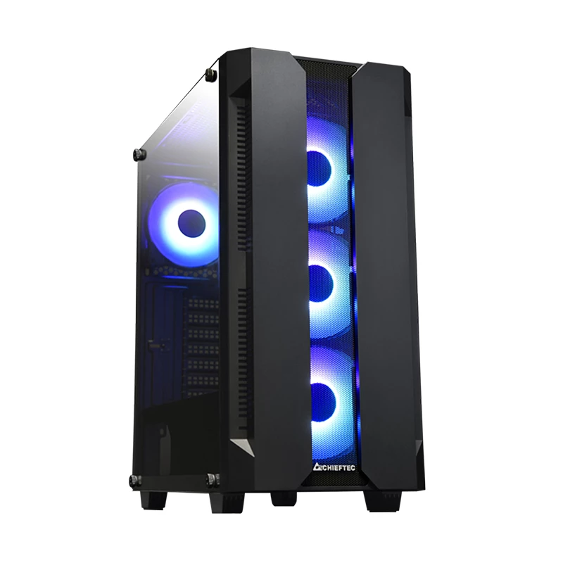 Obudowa PC CHIEFTEC GS-01B-OP Tower Czarna — hartowane szkło, wentylatory RGB, obsługuje ATX/Micro-ATX, GPU do 320 mm