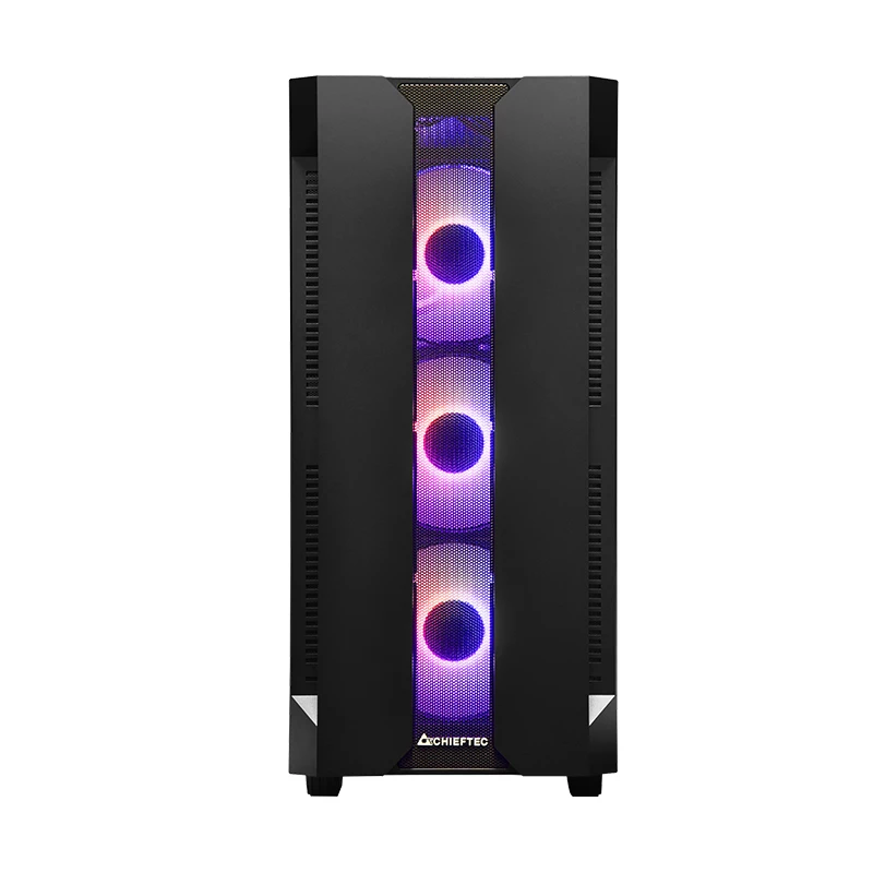 Obudowa PC CHIEFTEC GS-01B-OP Tower Czarna — hartowane szkło, wentylatory RGB, obsługuje ATX/Micro-ATX, GPU do 320 mm