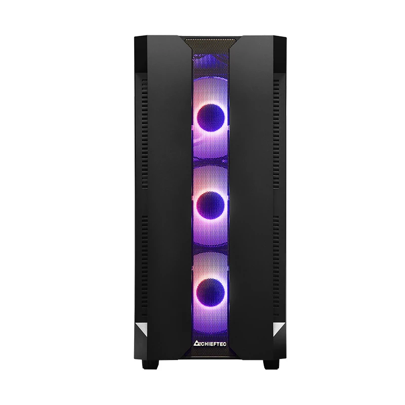 Obudowa PC CHIEFTEC GS-01B-OP Tower Czarna — hartowane szkło, wentylatory RGB, obsługuje ATX/Micro-ATX, GPU do 320 mm