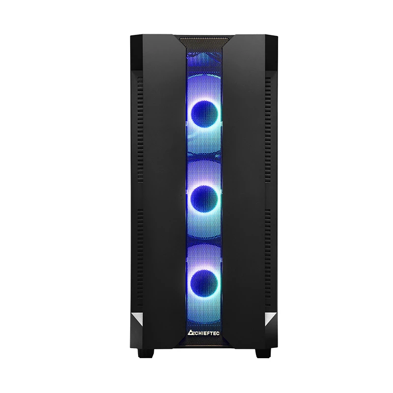Obudowa PC CHIEFTEC GS-01B-OP Tower Czarna — hartowane szkło, wentylatory RGB, obsługuje ATX/Micro-ATX, GPU do 320 mm