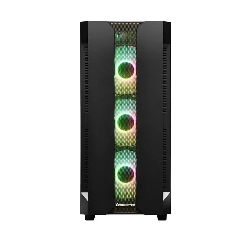 Obudowa PC CHIEFTEC GS-01B-OP Tower Czarna — hartowane szkło, wentylatory RGB, obsługuje ATX/Micro-ATX, GPU do 320 mm