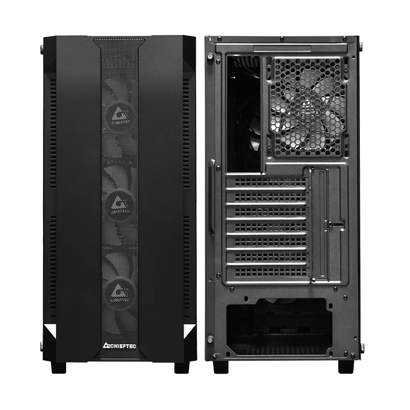 Obudowa PC CHIEFTEC GS-01B-OP Tower Czarna — hartowane szkło, wentylatory RGB, obsługuje ATX/Micro-ATX, GPU do 320 mm