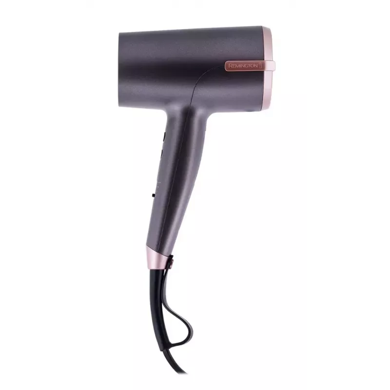 Suszarka do włosów Remington D6077 2000 W, funkcja jonizacji, chłodny nawiew, dyfuzor, 3 ustawienia temperatury, szaro-brązowa