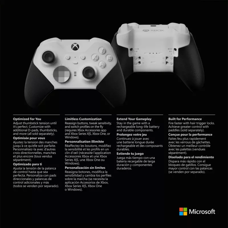 Gamepad Microsoft Xbox Elite Wireless Series 2 Core Czarny Biały Bluetooth USB