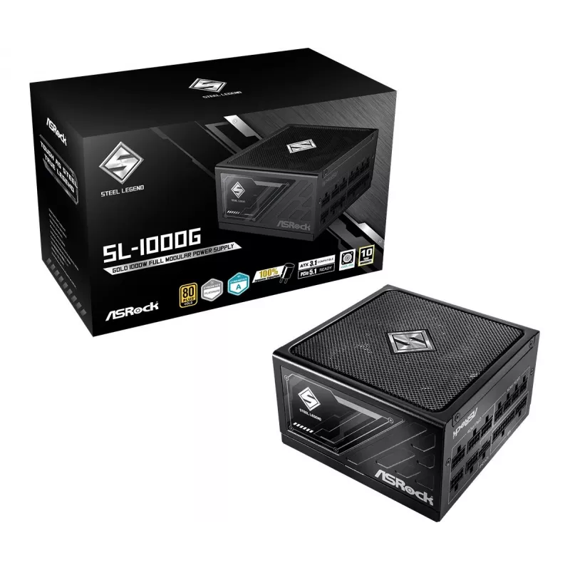 Zasilacz ASROCK SL-1000G Steel Legend 1000 W 20+4 pin ATX 80 PLUS Gold czarny
