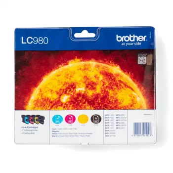 Wkład atramentowy Brother LC980VALBP 4 szt. Oryginalny Czarny, Cyjan, magenta, Żółty