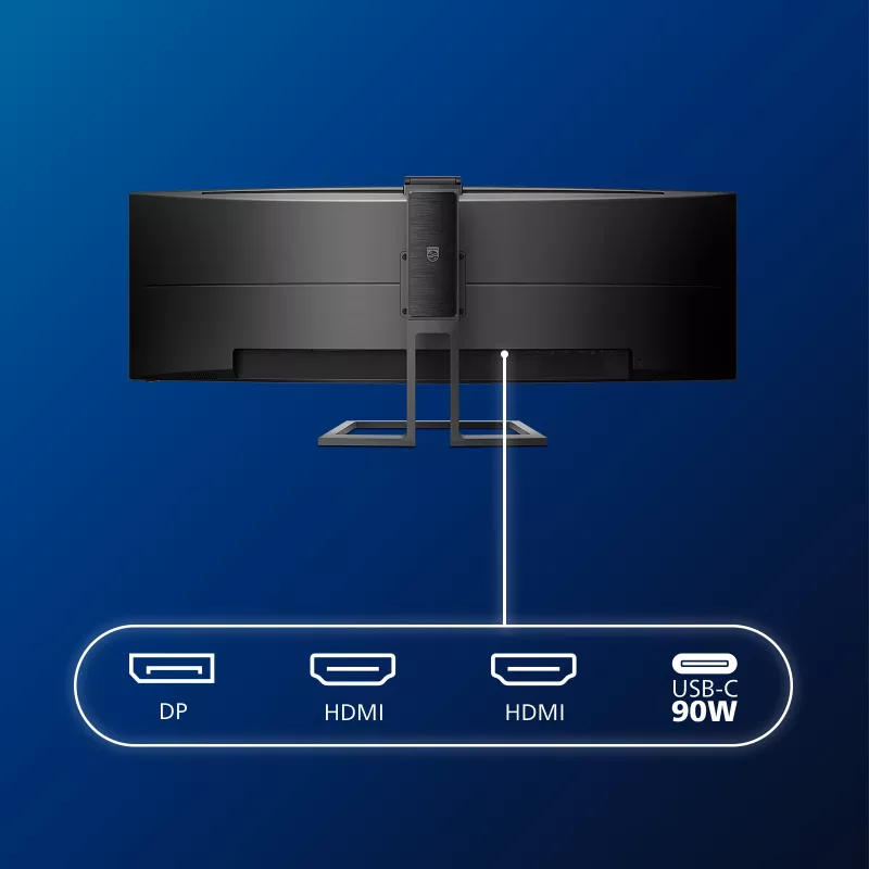 Philips P Line 32:9 SuperWide zakrzywiony wyświetlacz LCD 499P9H/00, 124 cm (48,8 cala), 5120 x 1440 pikseli, UltraWide Dual Quad HD, LCD, 5 ms, Czarny