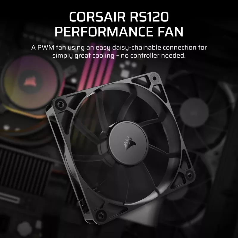 Wentylator Corsair RS120 12 cm Czarny 420-2100 RPM 0.2-4.15 mmH2O