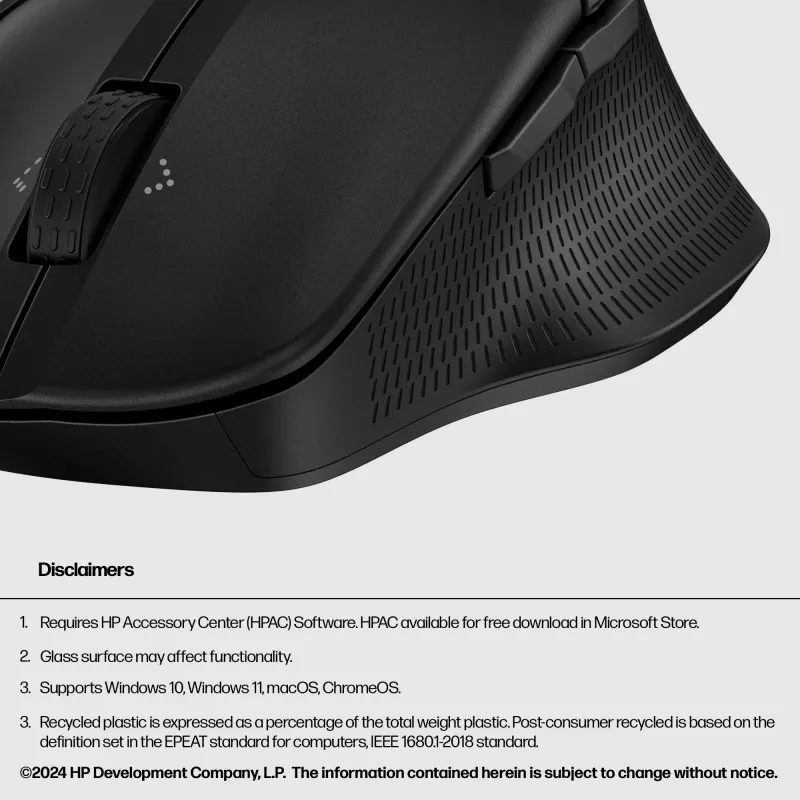 Mysz HP 480 Comfort Bluetooth, praworęczna, Bluetooth, 4000 DPI, czarna