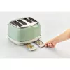 Ariete 156 4 Slice Vintage Toaster, 1600 W, 6 poziomów opiekania, stal nierdzewna malowana w kolorze pastelowej zieleni, bez koszyków do kanapek. Zielony