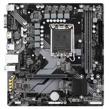 Płyta główna GIGABYTE B760M H DDR4 - obsługa procesorów Intel Core 14. generacji, 6+1+1 fazowa cyfrowa sekcja VRM, do 3200MHz DDR4 (OC), 2xPCIe 4.0 M.2, GbE LAN, USB 3.2 Gen1