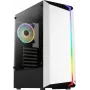 Obudowa PC AEROCOOL Bionic Midi Tower Biała — ATX, szkło hartowane, 2x wnęki 3,5 cala, 6x 2,5 cala, GPU 297 mm, niebieski LED