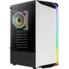 Obudowa PC AEROCOOL Bionic Midi Tower Biała — ATX, szkło hartowane, 2x wnęki 3,5 cala, 6x 2,5 cala, GPU 297 mm, niebieski LED