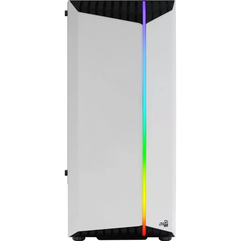 Obudowa PC AEROCOOL Bionic Midi Tower Biała — ATX, szkło hartowane, 2x wnęki 3,5 cala, 6x 2,5 cala, GPU 297 mm, niebieski LED