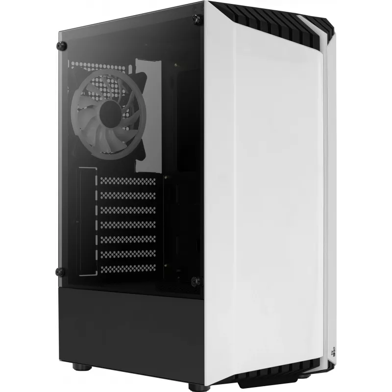 Obudowa PC AEROCOOL Bionic Midi Tower Biała — ATX, szkło hartowane, 2x wnęki 3,5 cala, 6x 2,5 cala, GPU 297 mm, niebieski LED