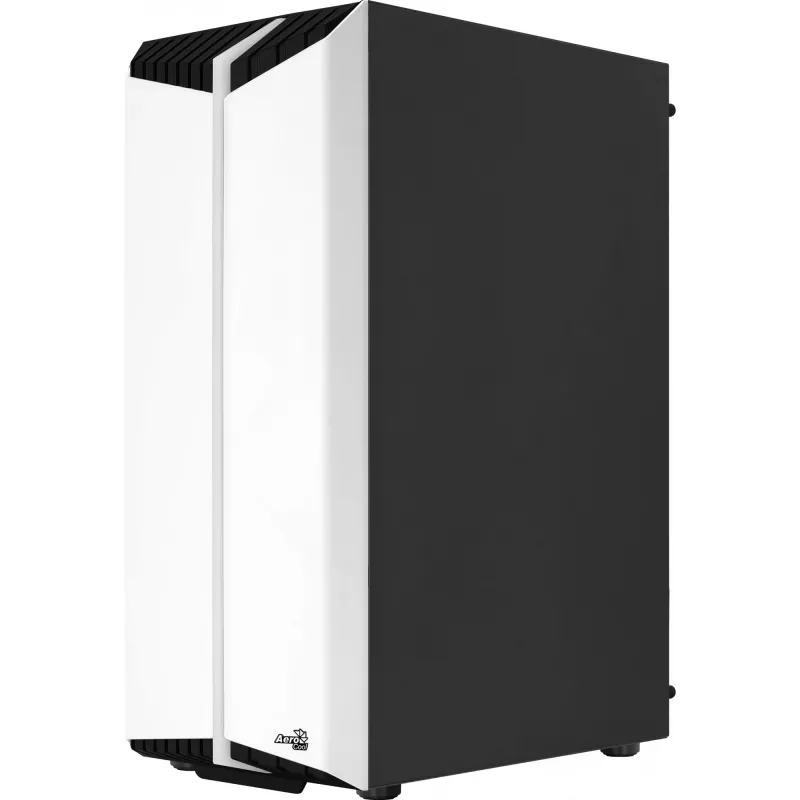 Obudowa PC AEROCOOL Bionic Midi Tower Biała — ATX, szkło hartowane, 2x wnęki 3,5 cala, 6x 2,5 cala, GPU 297 mm, niebieski LED