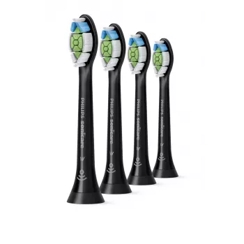 Końcówki wymienne do szczoteczki do zębów Philips HX6064/88 Optimal biały — 4 szt., czarne, średnie włókna, 62 000 ruchów/min