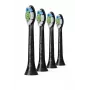 Końcówki wymienne do szczoteczki do zębów Philips HX6064/88 Optimal biały — 4 szt., czarne, średnie włókna, 62 000 ruchów/min