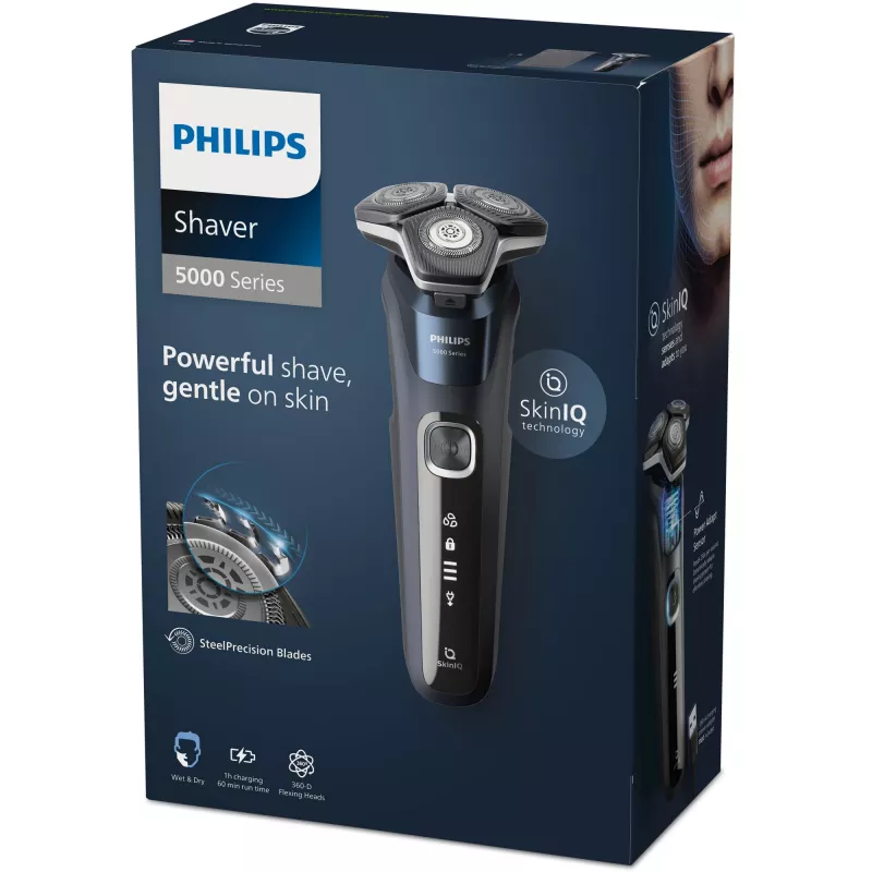 Philips SHAVER Series 5000 S5885/10 golarka męska, golarka rotacyjna, trymer, czarny, niebieski