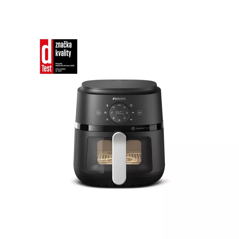 Frytkownica Philips 2000 series NA221/00 Pojedyncza 4.2 L Wolnostojąca 1500 W Gorące powietrze Czarny, Srebrny