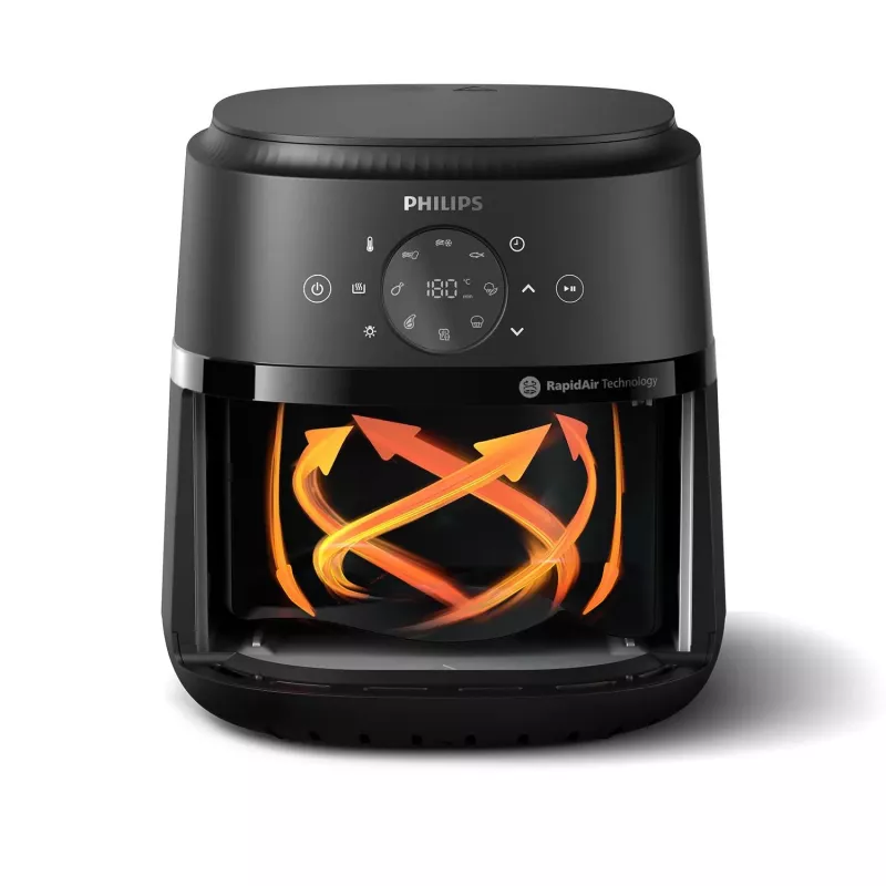 Frytkownica Philips 2000 series NA221/00 Pojedyncza 4.2 L Wolnostojąca 1500 W Gorące powietrze Czarny, Srebrny