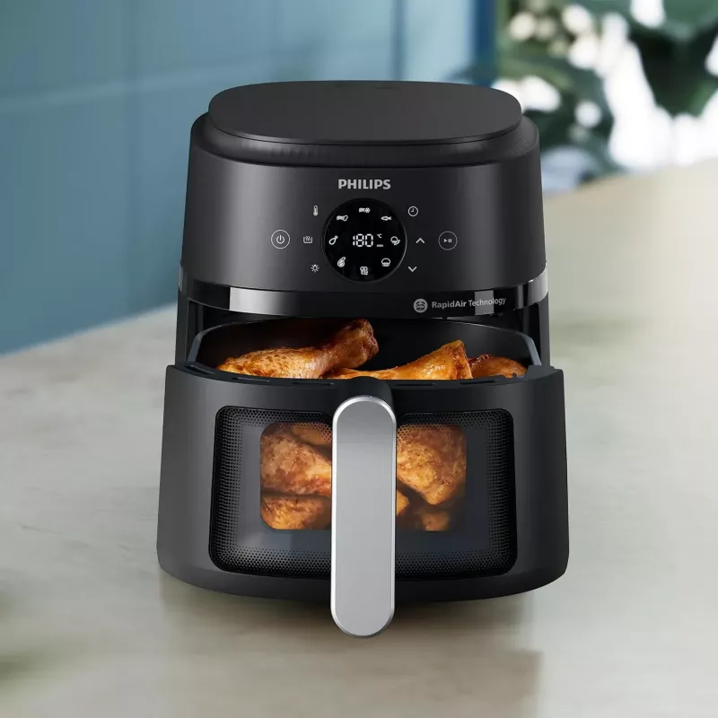Frytkownica Philips 2000 series NA221/00 Pojedyncza 4.2 L Wolnostojąca 1500 W Gorące powietrze Czarny, Srebrny