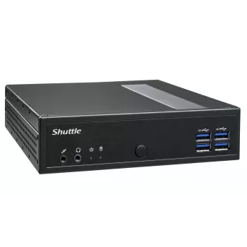 Shuttle XPC slim Barebone DL30N, Intel N100, 1x DDR5, 2x LAN (2x 2.5Gbit), 2xCOM, 1xHDMI, 1xDP, 1x VGA, bez wentylatora, praca ciągła 24/7