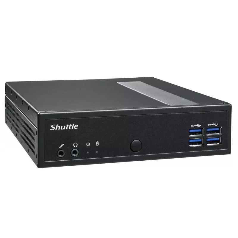 Shuttle XPC slim Barebone DL30N, Intel N100, 1x DDR5, 2x LAN (2x 2.5Gbit), 2xCOM, 1xHDMI, 1xDP, 1x VGA, bez wentylatora, praca ciągła 24/7