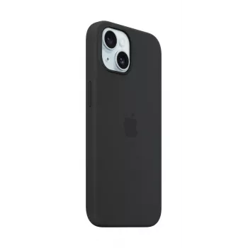APPLE iPhone 15 - Silikonowe etui z MagSafe - czarne
