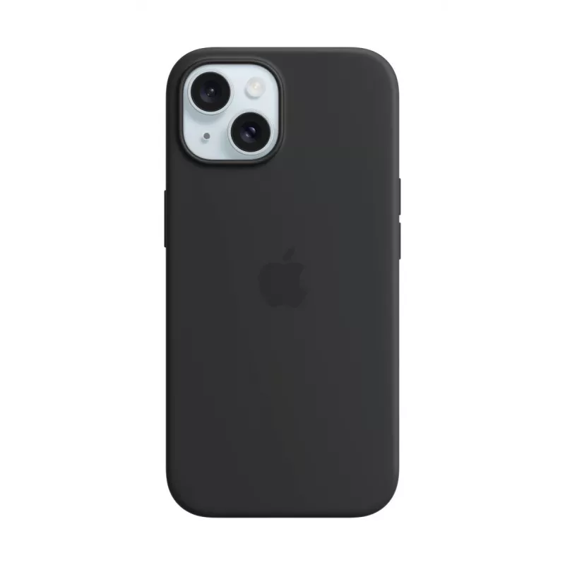 APPLE iPhone 15 - Silikonowe etui z MagSafe - czarne