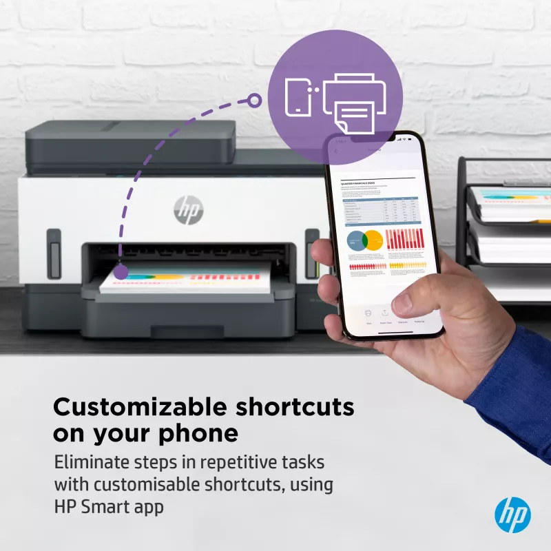 HP Smart Tank 7305 Bezprzewodowa kolorowa drukarka wielofunkcyjna, drukowanie dwustronne; kopiarka, skaner