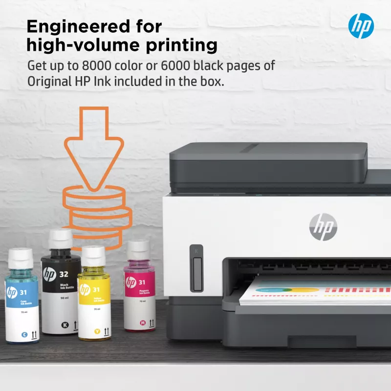 HP Smart Tank 7305 Bezprzewodowa kolorowa drukarka wielofunkcyjna, drukowanie dwustronne; kopiarka, skaner