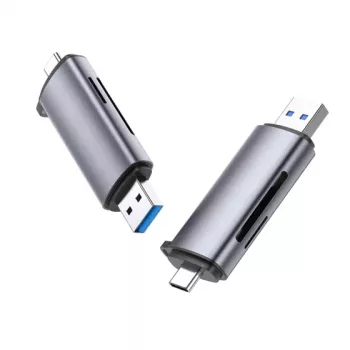 Czytnik kart Ugreen 50706 USB/Micro-USB srebrny