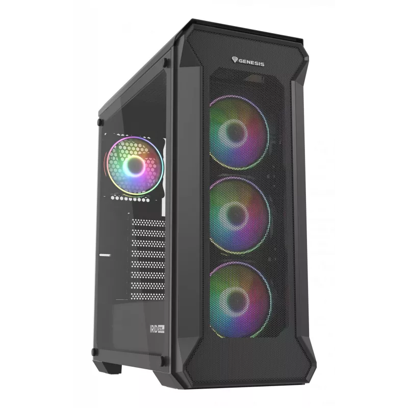 GENESIS Irid 505 ARGB Midi Tower Czarny, Przezroczysty