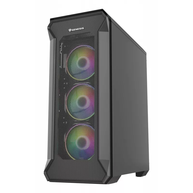 GENESIS Irid 505 ARGB Midi Tower Czarny, Przezroczysty
