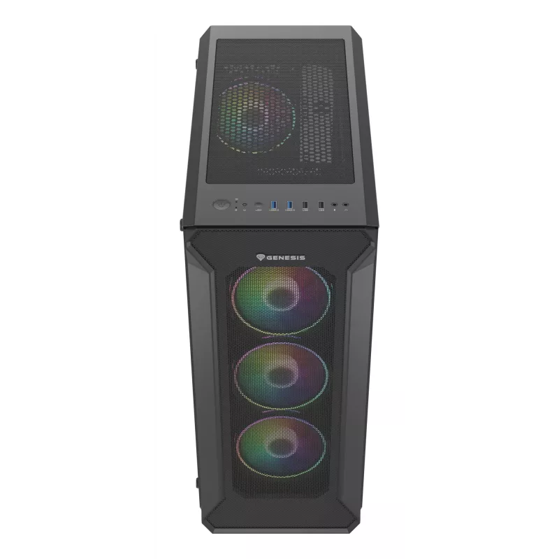 GENESIS Irid 505 ARGB Midi Tower Czarny, Przezroczysty