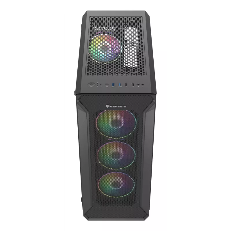 GENESIS Irid 505 ARGB Midi Tower Czarny, Przezroczysty