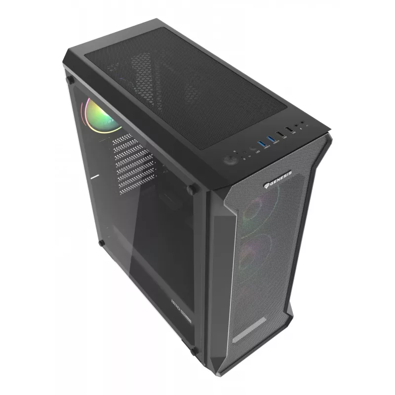 GENESIS Irid 505 ARGB Midi Tower Czarny, Przezroczysty