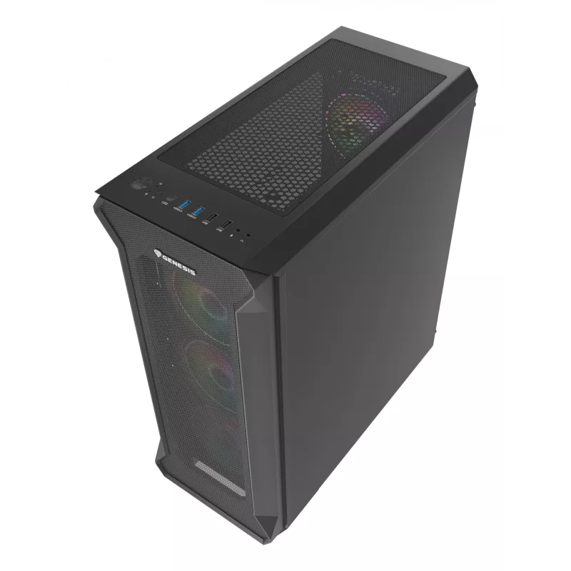 GENESIS Irid 505 ARGB Midi Tower Czarny, Przezroczysty