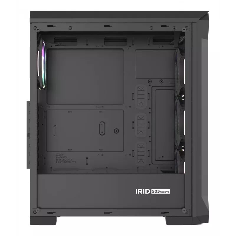 GENESIS Irid 505 ARGB Midi Tower Czarny, Przezroczysty